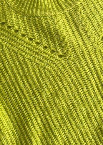 Sarı Örgü Kadın Triko Sweatshirt - Görsel 3