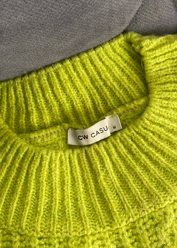 Sarı Örgü Kadın Triko Sweatshirt - Görsel 2