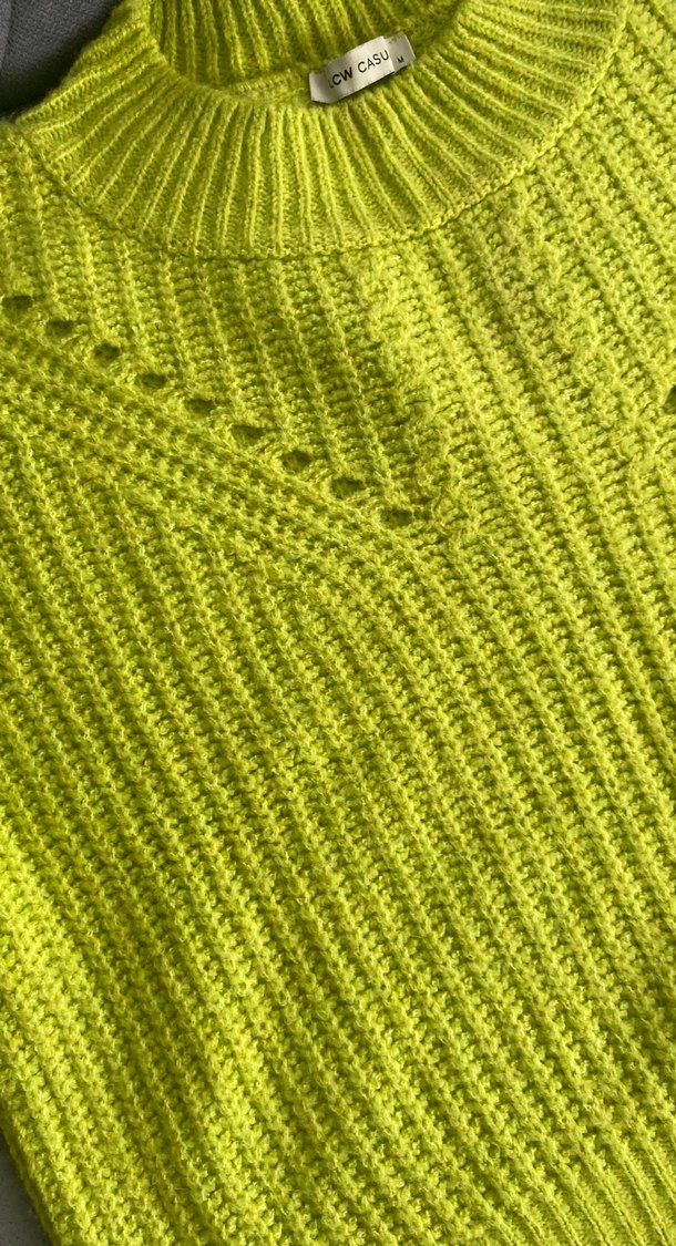 Sarı Örgü Kadın Triko Sweatshirt - Görsel 3