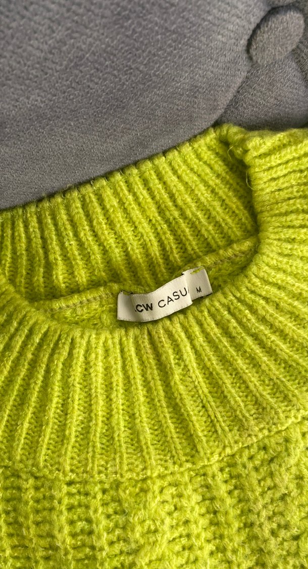 Sarı Örgü Kadın Triko Sweatshirt - Görsel 2