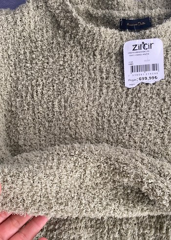 Gri Örgü Kadın Yün Kazak - Görsel 4