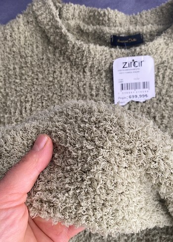 Gri Örgü Kadın Yün Kazak - Görsel 5