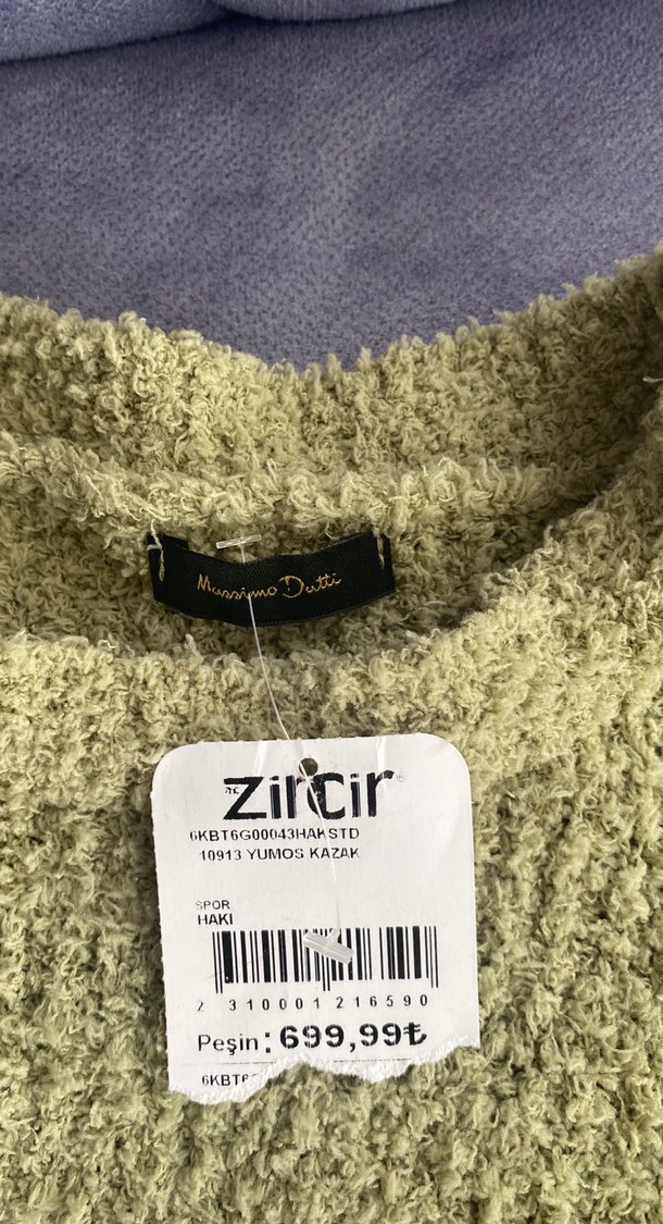 Gri Örgü Kadın Yün Kazak - Görsel 3
