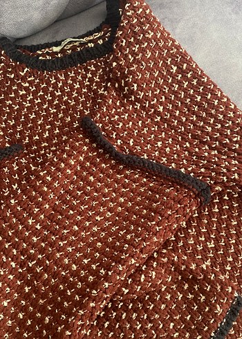 Bordo Örme Kadın Triko Kazak - Görsel 5