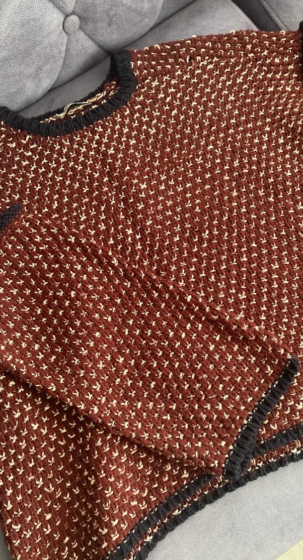 Bordo Örme Kadın Triko Kazak - Görsel 2