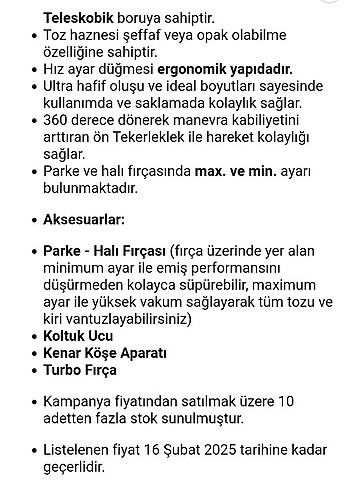 Karaca Karaca vantuz süpürge