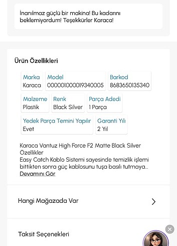  Beden Renk Karaca vantuz süpürge