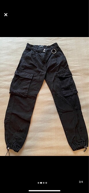 Bershka kargo siyah 36 beden pantalon
