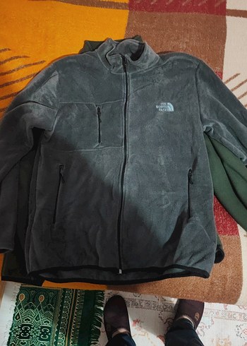 Erkek Gri ve haki yeşili Fermuarlı Boğazlı Polar - Görsel 2