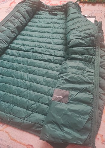 Orijinal Pierre Cardin Erkek Koyu Yeşil Fermuarlı  Stili Mont - Görsel 4