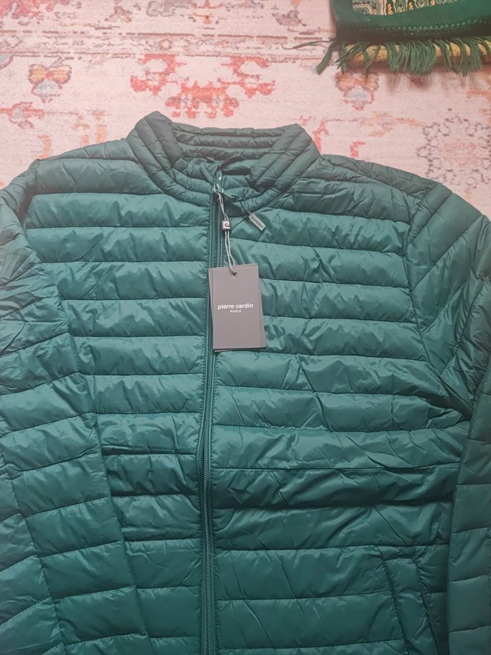 Orijinal Pierre Cardin Erkek Koyu Yeşil Fermuarlı  Stili Mont - Görsel 3