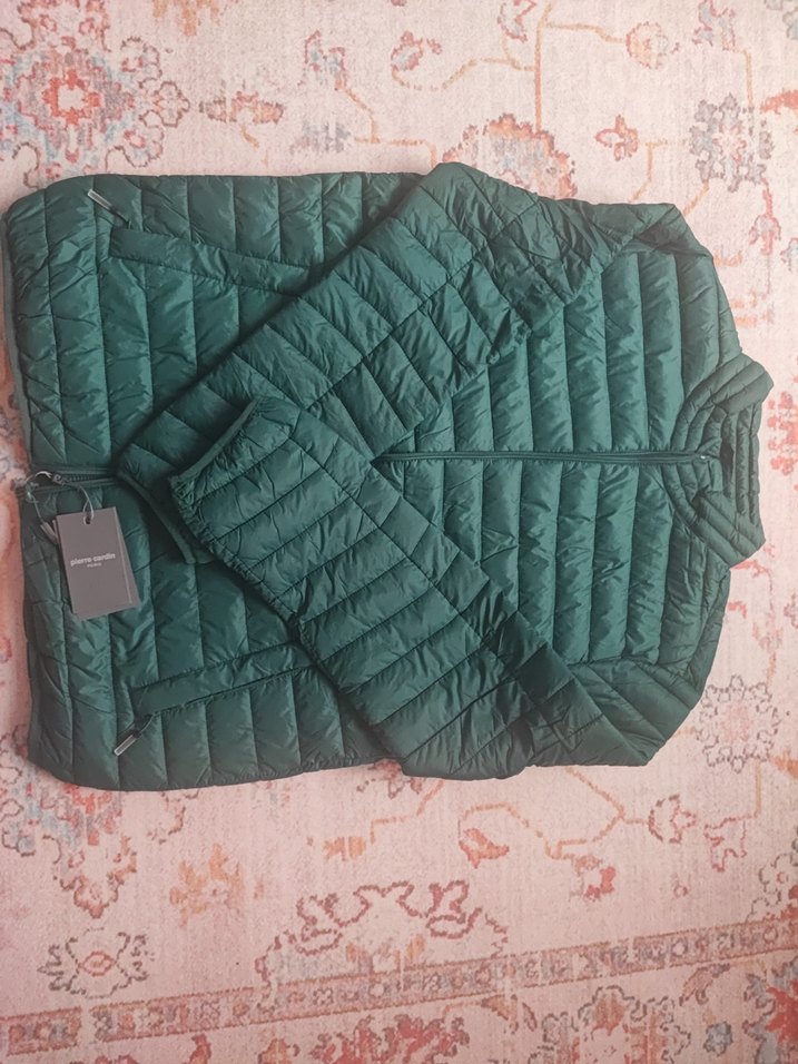 Orijinal Pierre Cardin Erkek Koyu Yeşil Fermuarlı  Stili Mont - Görsel 2