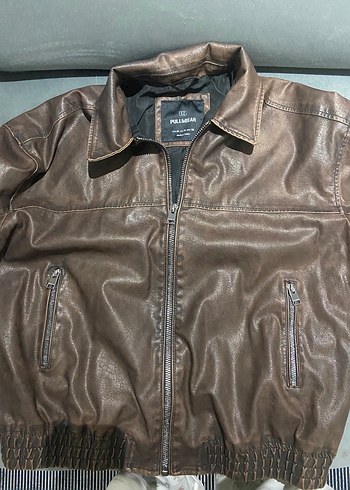 Kahverengi Deri Ceket - Görsel 7