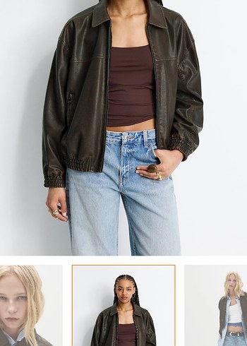 Kahverengi Deri Ceket - Görsel 2