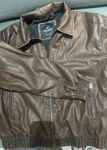 Kahverengi Deri Ceket - Görsel 4