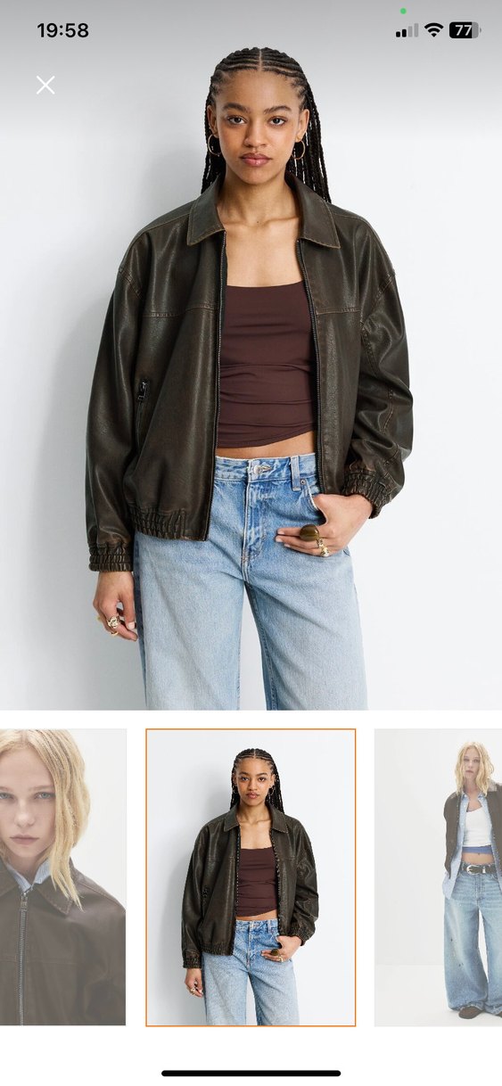 Kahverengi Deri Ceket - Görsel 2