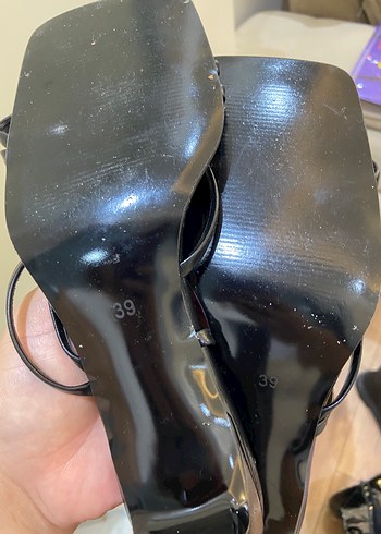 Diğer Siyah Minimalist Stiletto Topuklu Kadın Sandalet