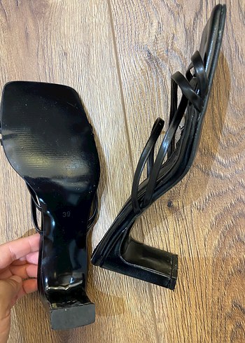 39 Beden siyah Renk Siyah Minimalist Stiletto Topuklu Kadın Sandalet