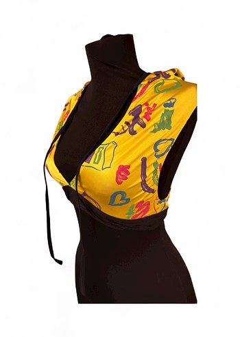 Renkli Sarı Drapeli Kadın Wrap - Görsel 4