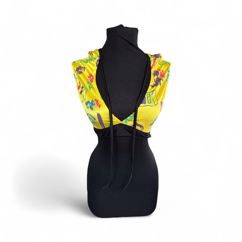 Renkli Sarı Drapeli Kadın Wrap - Görsel 2