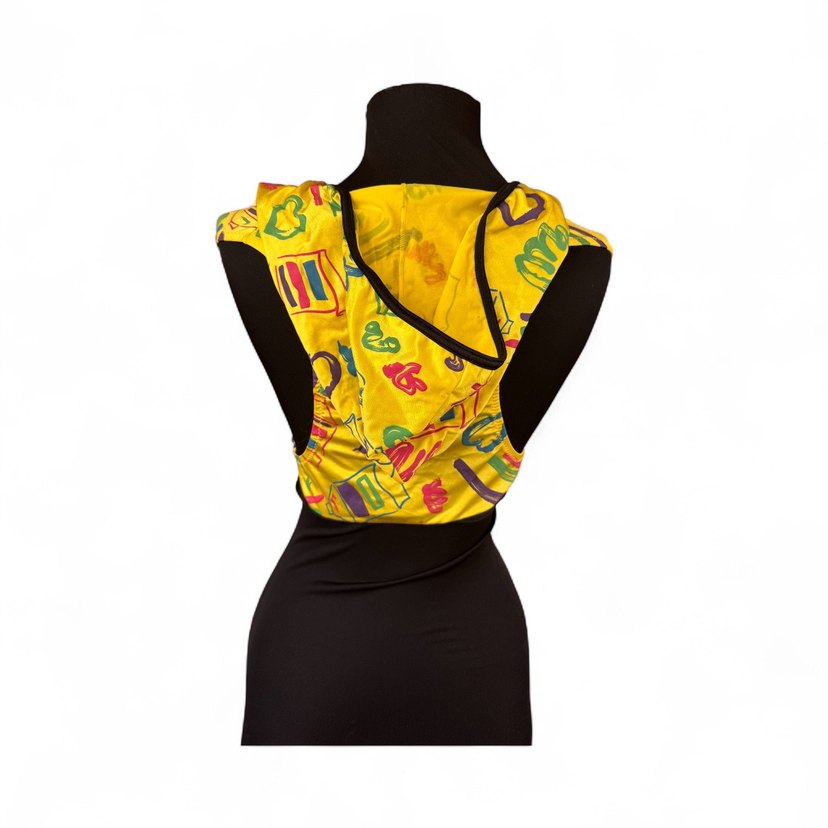 Renkli Sarı Drapeli Kadın Wrap - Görsel 5