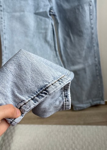 Mavi Pastel Renk Rahat Kesim Kadın Kot Pantolon - Görsel 3