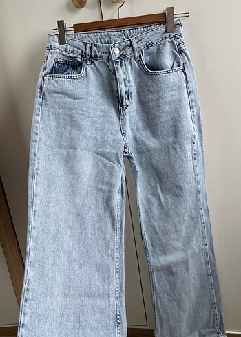 Mavi Pastel Renk Rahat Kesim Kadın Kot Pantolon - Görsel 4