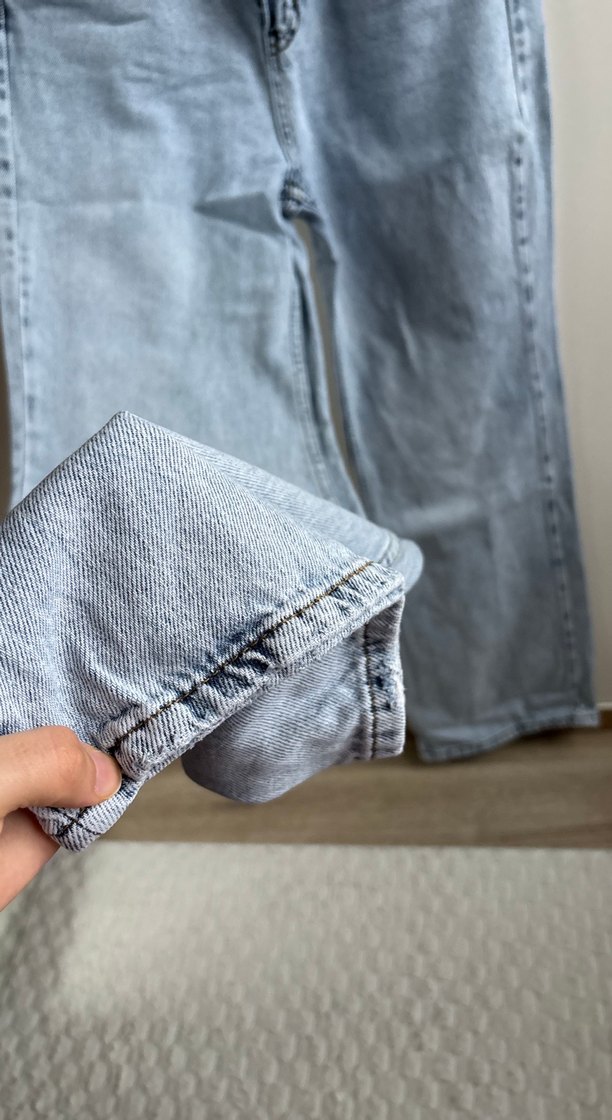 Mavi Pastel Renk Rahat Kesim Kadın Kot Pantolon - Görsel 3