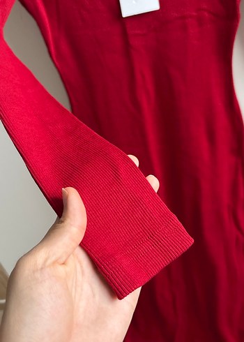 Bordo Kadın Uzun Kollu  Elbise - Görsel 3