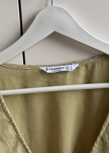 Bej V Yakalı Bohem Kadın Bluz - Görsel 2