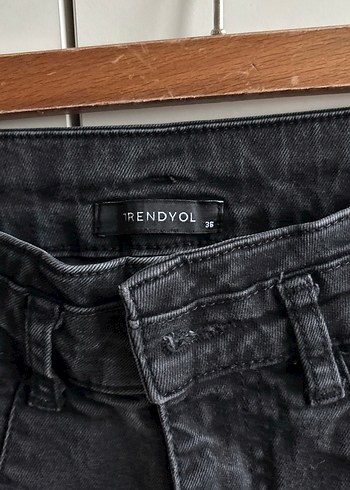 Siyah Regular Fit Midi Kadın Denim Pantolon - Görsel 2