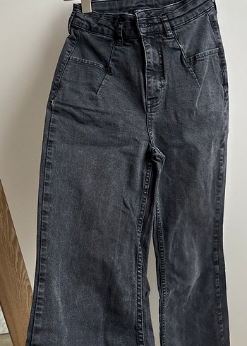 Siyah Regular Fit Midi Kadın Denim Pantolon - Görsel 4