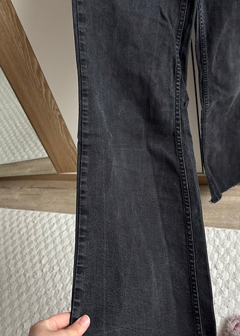 Siyah Regular Fit Midi Kadın Denim Pantolon - Görsel 3