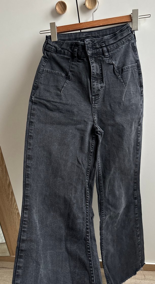 Siyah Regular Fit Midi Kadın Denim Pantolon - Görsel 4