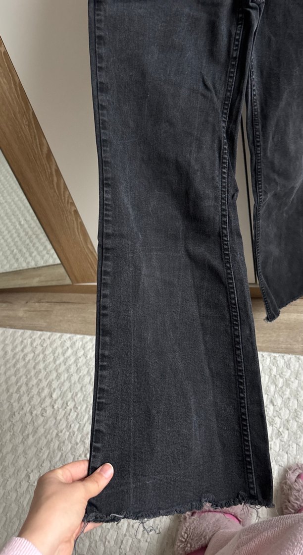 Siyah Regular Fit Midi Kadın Denim Pantolon - Görsel 3