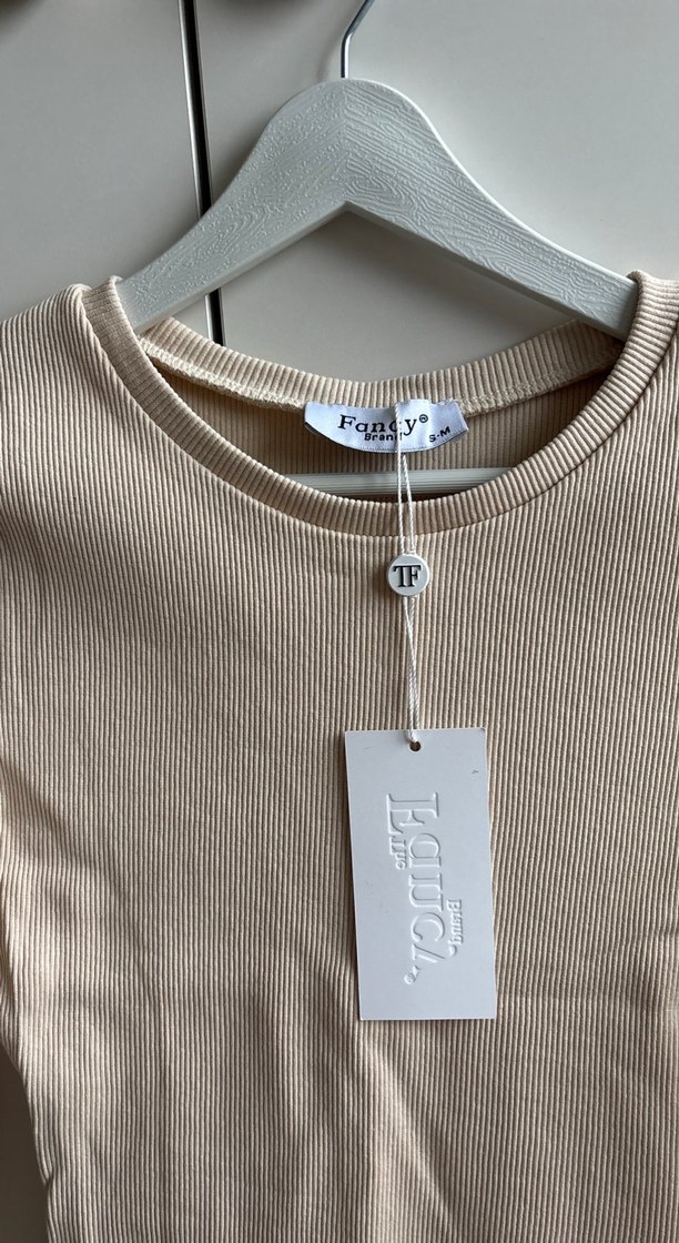 Bej Uzun Kollu Basic Elbise - Görsel 2