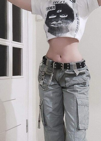 xs Beden y2k grunge killstar crop top