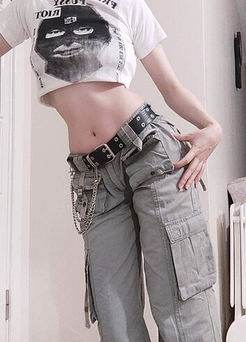 xs Beden beyaz Renk y2k grunge killstar crop top