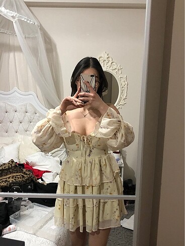 s Beden Çiçekli vintage elbise