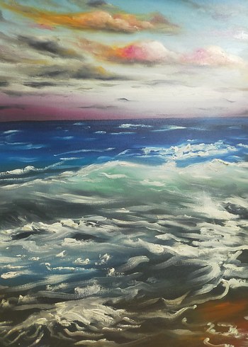 el yapımı yağlı boya tablo 50 cm - Görsel 3