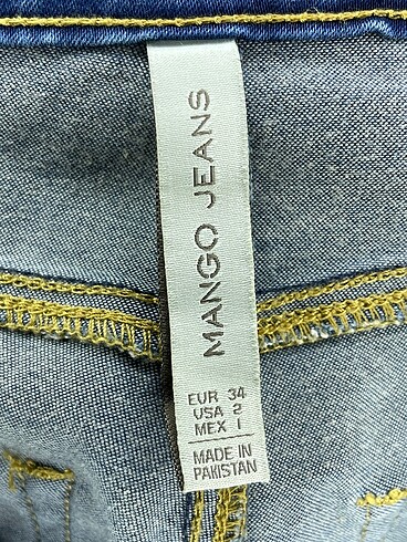 34 Beden mavi Renk Mango Jean / Kot %70 İndirimli.