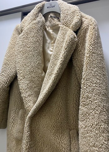 Bej Uzun Yumuşak Kadın Kaban - Görsel 2