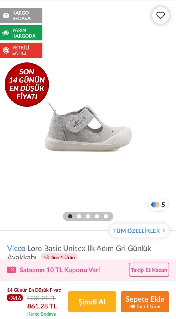 Gri Beyaz Erkek Bebek İlk Adım Ayakkabısı - Görsel 3