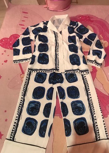 Mavi Bağlama Desenli Ikılı takım - Görsel 3