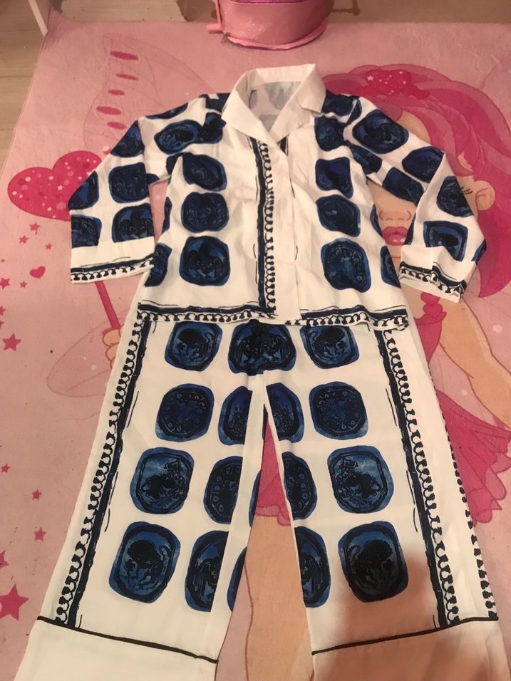 Mavi Bağlama Desenli Ikılı takım - Görsel 3