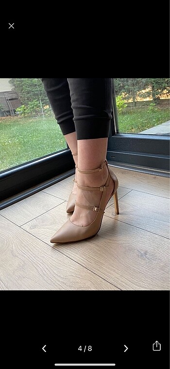 38 Beden ten rengi Renk Nine west deri stiletto