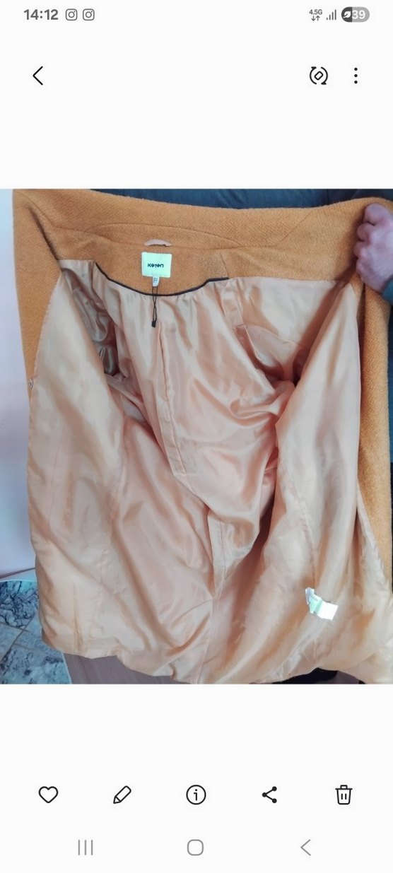 Bej Midi Kemerli Kadın Kaban - Görsel 5