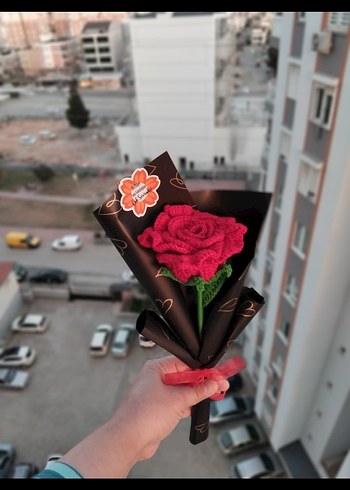 ı Örgü Gül Buketi - Görsel 2