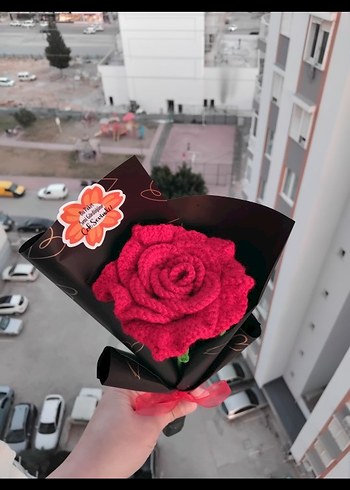ı Örgü Gül Buketi - Görsel 3
