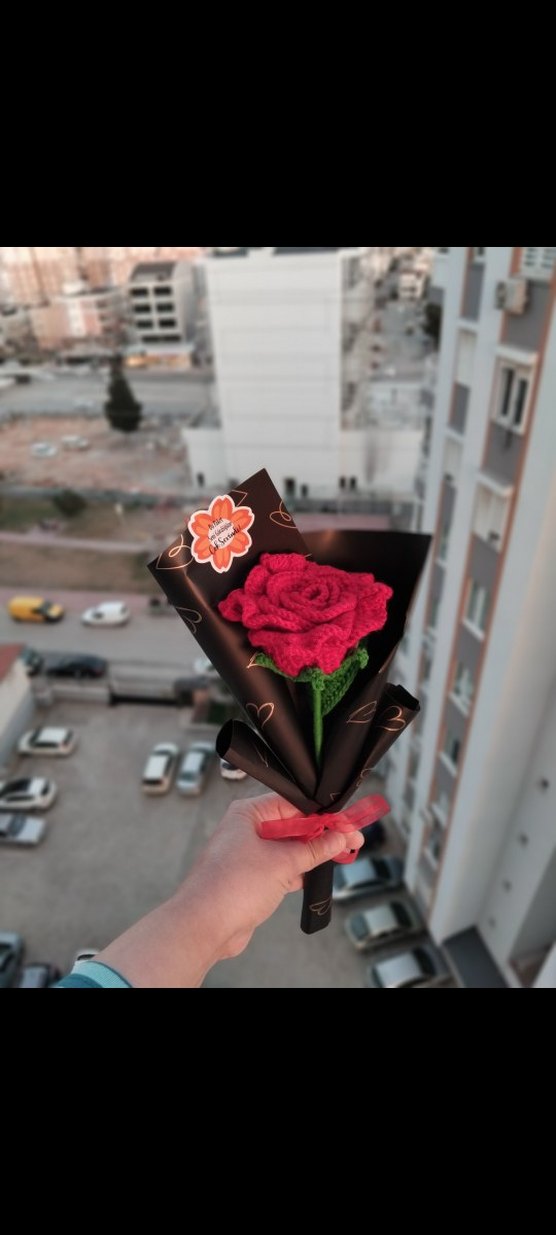 ı Örgü Gül Buketi - Görsel 2